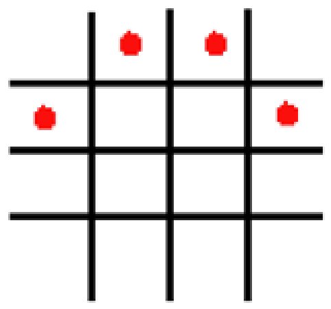 Dots item: four-by-four grid with red dots marking four cells