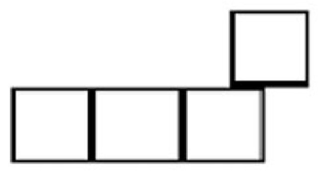 Novel object made of four squares in an L-shaped arrangement