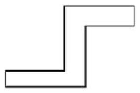 Novel outline shape with a stepped profile