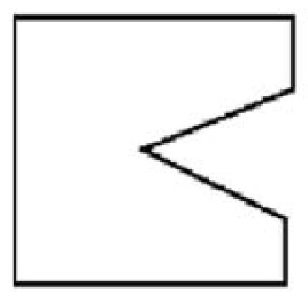 Novel outline shape with a chevron notch