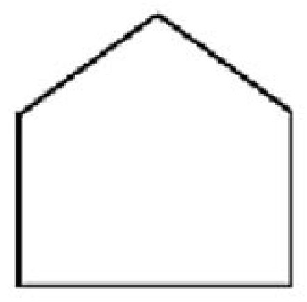 Novel outline shape resembling a house