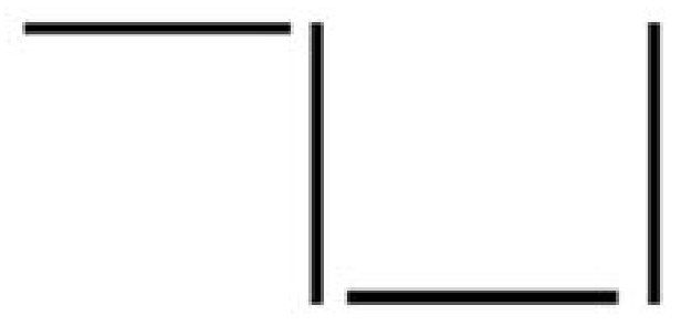 Pattern of straight line segments arranged in a bracket shape